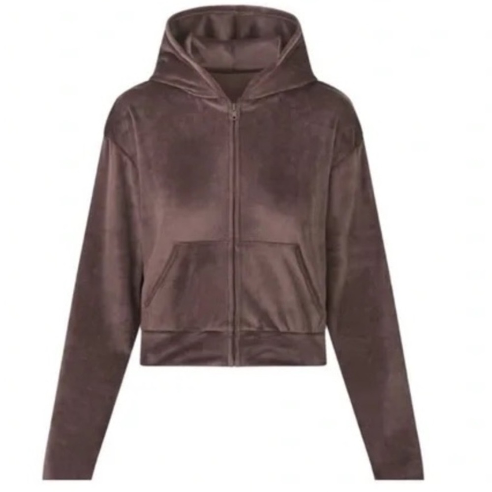 SKIMS Amethyst Velour Zip-Up Hoodie!
